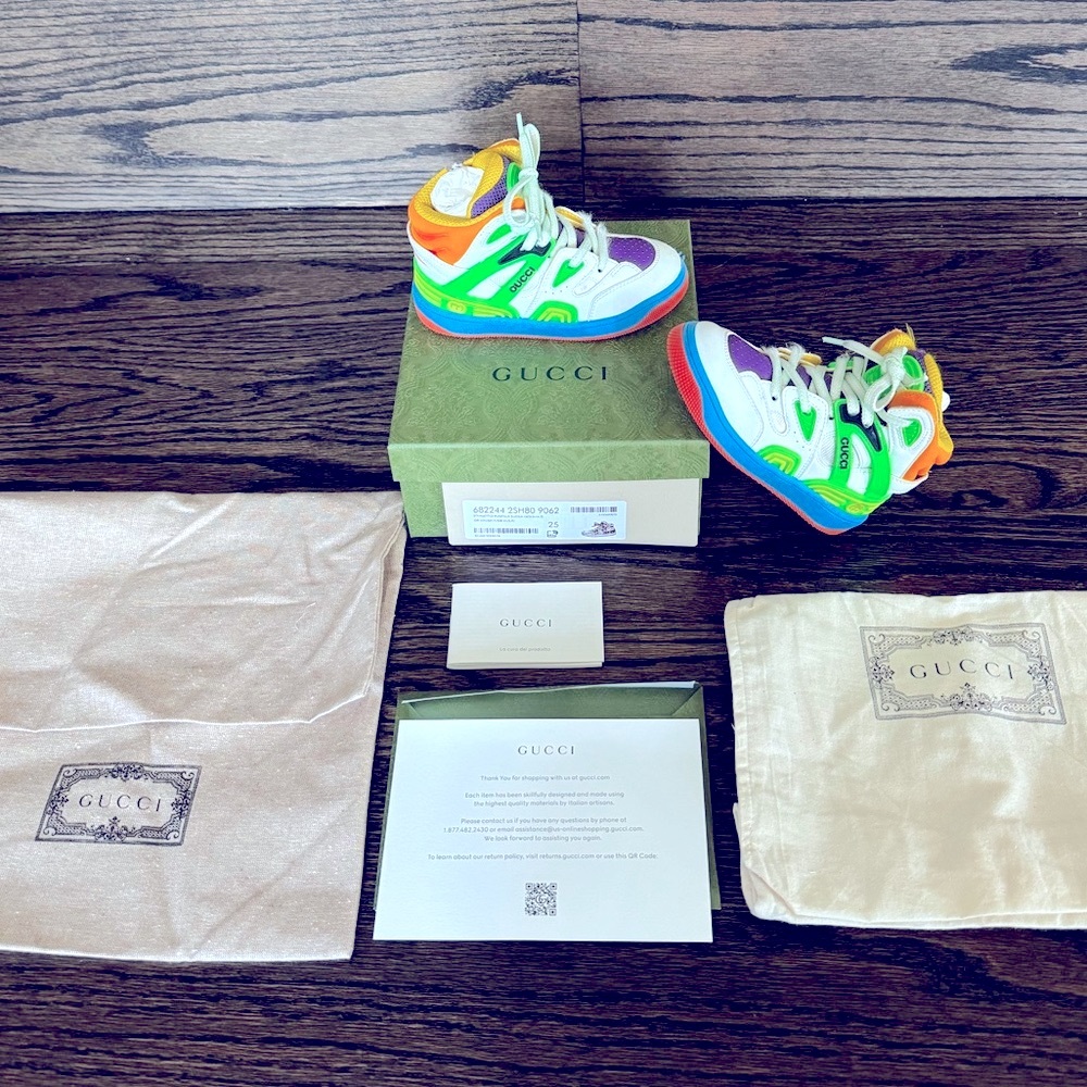 GUCCI 💚💜🧡 AUTHENTIC Limited Edition High Top Kid Sneaker